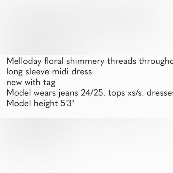 Melloday Nordstrom red floral long sleeves elastic Waist midi boho dress NWT - Picture 7 of 8